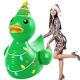 Hungdao 1 Pcs 4 Feet PVC Christmas Giant Inflatable Duck Huge Rubber Duck Large Blow up Duck Christmas Pool Floats for Xmas Holiday Indoor Outdoor Pool Decorations (Christmas Tree)