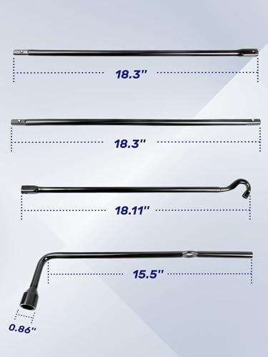 Image of Spare Tire Tool Kit for 2007-2021 Tundra 2008-2021 Sequoia | Rattle-Free | Heavy Duty Lug Wrench Extension Rods with Hook for Spare Tire Winch | Direct OEM Fit | Rust & Corrosion Resistance