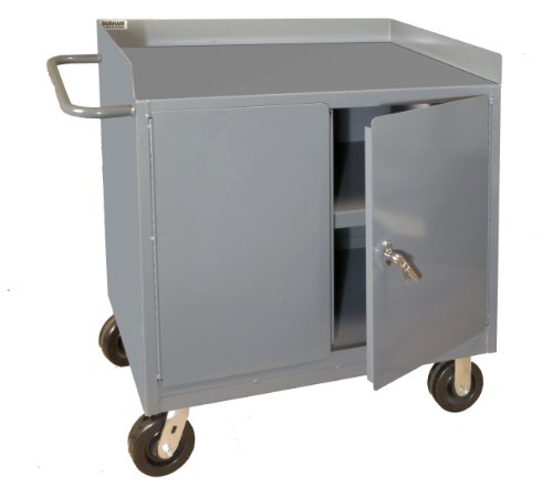 Durham 16 Gauge Welded Steel Mobile Bench Cabinet, 3100-95, 1 Fixed Shelf