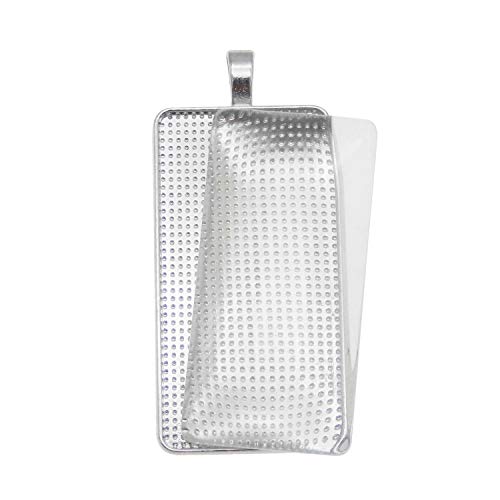 Pendentifs rectangulaires alliage effet loupe pour cabochons de verre Julie Wang