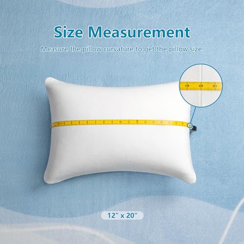 Image of AM AEROMAX 12 x 20 Throw Pillow (Pack of 4) Memory Foam Pillow Insert - Rectangular Bolster for Decorative Cushion Bed Couch Sofa - Non-Deforming Over Time