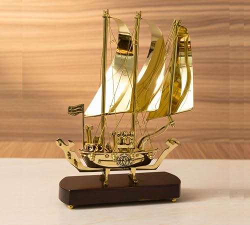 Image of DSH CRAFTING YOUR CURIOSITY Brass Titanic Ship 12 Inch Showpiece with Wooden Base Gold Perfect for Home Decoration and Gifting (Small)