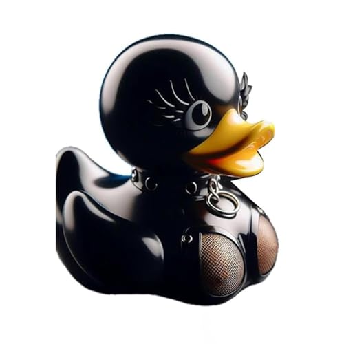 Unique Dark Rubber Duck, Punk Duck,Goth Satanic Duck, Rock Duck,Lady Valentina Duck, Goth Girl Duck, Dance Duck Bath Toy, Great for Halloween Christmas Home Decor Displays and Gifts
