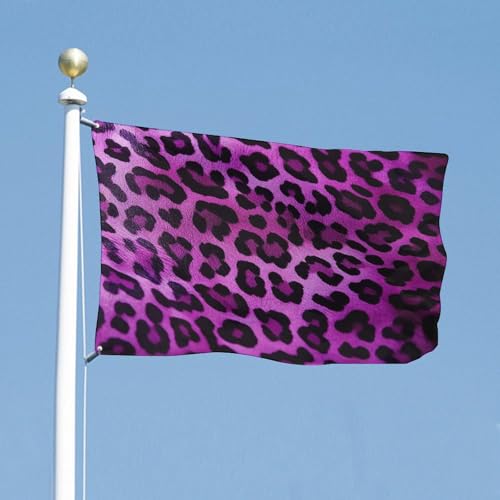 Drapeau léopard violet 90x150 cm double face pour décoration extérieure - 3