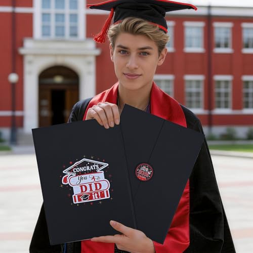 Image of Graduation Decorations 2026 Red Black Graduation Guest Book to Sign Class Of 2026 Signature Guestbook Alternative Party Gifts Keepsake Congrats Grad Invitations Memory Card Board College High School