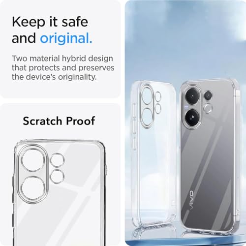 Image of DIZORO Compatible with Vivo V60 5G / Vivo V60e 5G / Vivo T4 Pro 5G Back Cover Case Clear,[ Anti Yellow ][Military Grade Protection] Hard PC Back Cover Transparent