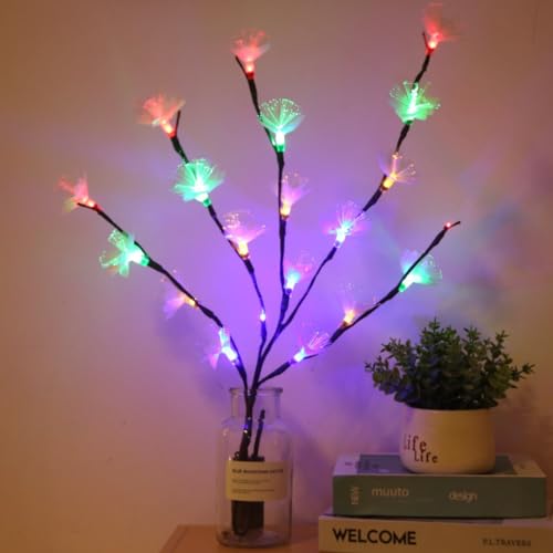 Image of Ulalaza 27.5'' 2 Branches 40 LED Bulbs Twig Lamp Battery Operated LED Lighted Willow Branches Vase Fillers Use for Christmas Home Party Decoration Indoor Outdoor