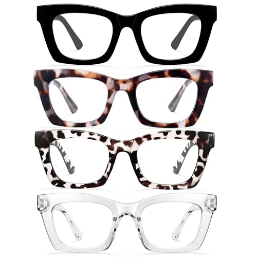 CCVOO 1.75 4 pack Stylish Reading Glasses for Women, Stylish Eyeglasses, Blue Light Readers, Cheaters