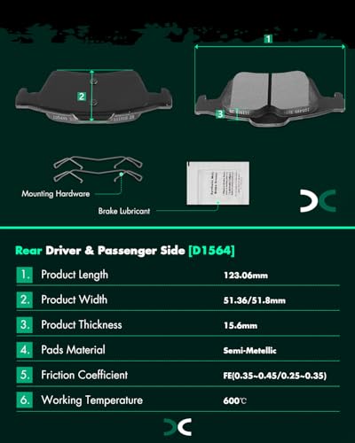Image of SCITOO D1044 D1564 Front Ceramic Rear Semi-Metal Brake Pad Sets Fit For Ford For EcoSport /For Escape /For Focus /For Transit Connect,For Mazda 3 /3 Sport /5,For Volvo C30 /C70 /S40 /V50