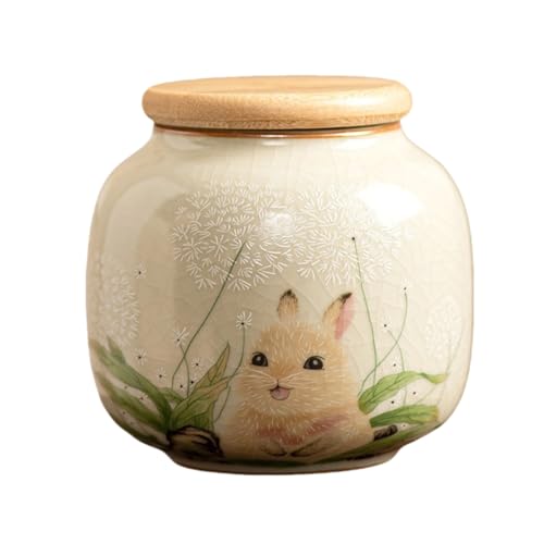 Fire Kirin 9oz Small Ceramic Tea Canister with Airtight Lid
