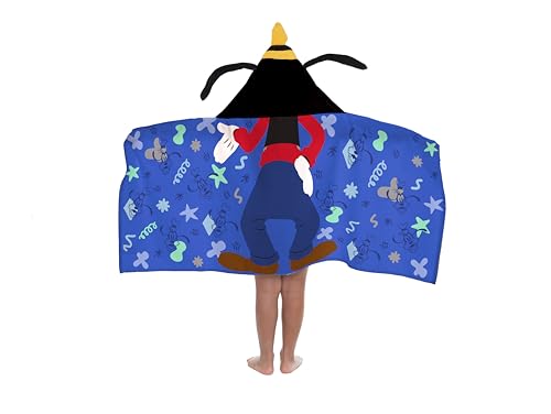 Jay Franco Disney Mickey Mouse Et Ses Amis Dingo – Serviette Cape De Bain À Capuche 56 × 56 cm pour Enfants, Ultra Douce pour Bain, Plage, Piscine Et Voyage, Produit...
