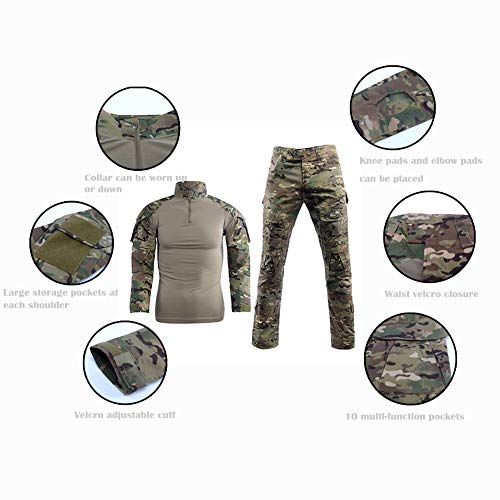 Airsoft Shirts Multicam Pants Survival Tactical Gear for Men Camo BDU Uniform Ripstop Tactical Suit Police Riot Gear - Image 3