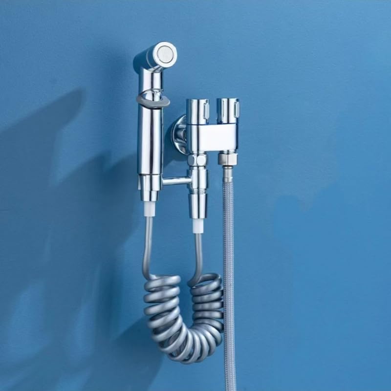 Ducha higiénica para WC, Grifo Bidet en acero inox para WC, Ducha bidet con chorro de agua, Grifo para Inodoro con manguera para bidet