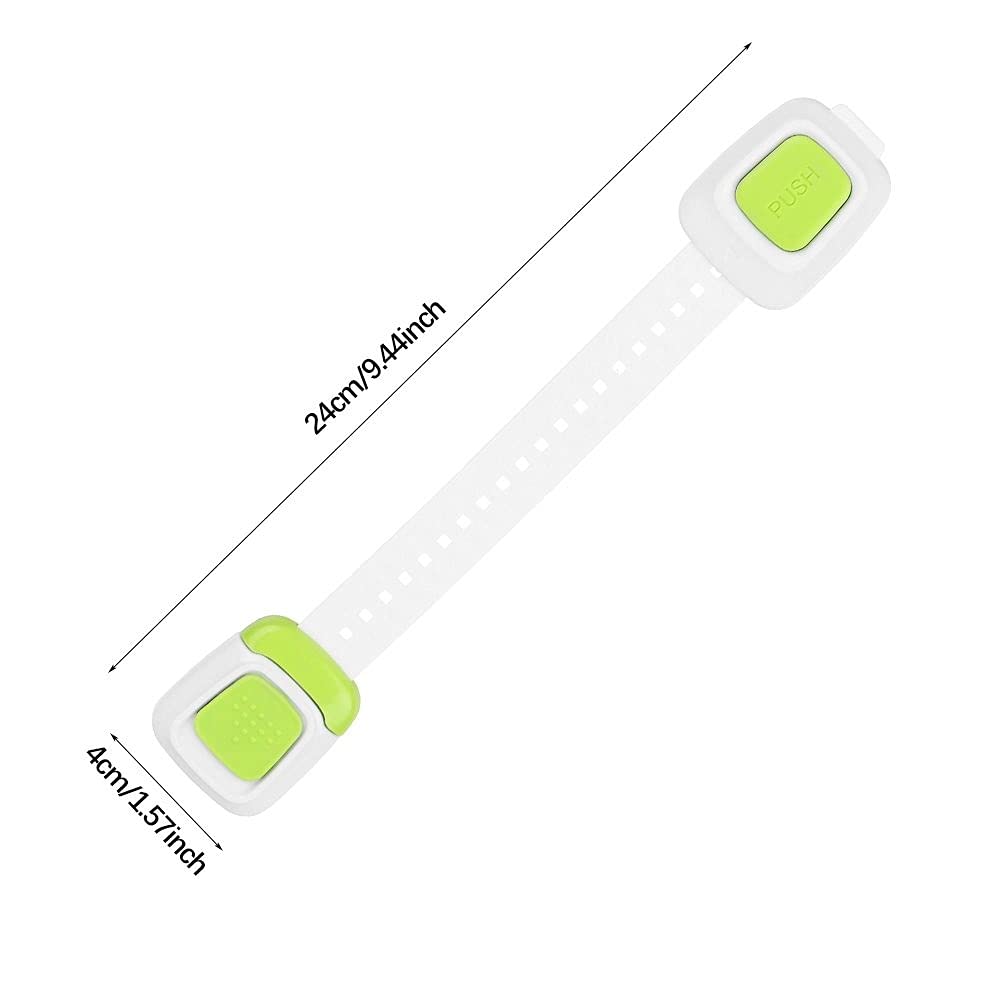 1 PCS Blocco di Sicurezza Multifunzione Doppio Pulsante Bambino Anti-Pizzico A Mano Armadio Frigorifero Porta Serratura Bambino Blocco Sicurezza Cassetto(Gr�n)