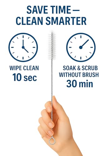 Image of 3 Drinking Straw Cleaning Brush Long - Bristle Cleaner for Stainless Steel Drink Straws Heavy Duty Brushes for Washing Glass Silicone Metal Straws Tea Pot Spout Mini Micro Bottle