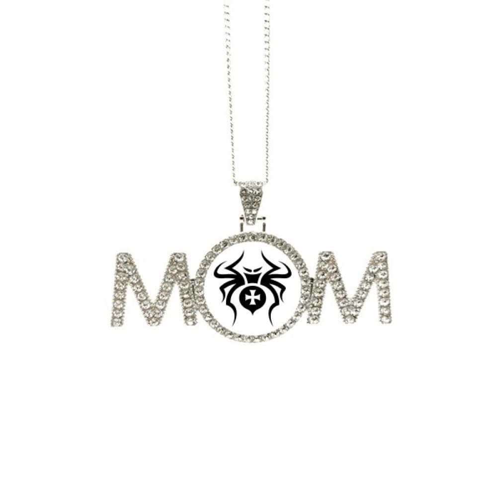 Collier noir avec illustration d'insecte et d'araignée pour maman