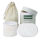 Reusable Makeup Remover Pads - 25 Pack Cotton Rounds with Washable Laundry Bag and Round Box for Storage, Bamboo Cotton for All Skin Types