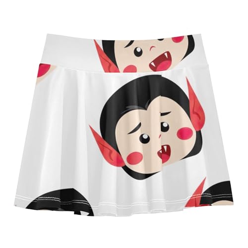 Joisal Toddler Tennis Skirts Cute Vampire Faces Girls' Shorts Athletic Skorts Outfit Girl Skort 4t