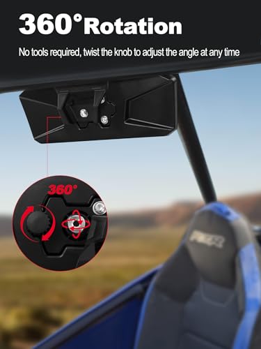 Image of ZIDIYORUO UTV RZR Rearview Mirror, 11 inchx 4.2 inch Extra Large SXS Convx Center Rearview Mirror Compatible with RZR PRO XP / 4,Turbo R /4 2020 2021 2022 2023 2024 2025 2026, RZR XP 1000 2024 2025 2026