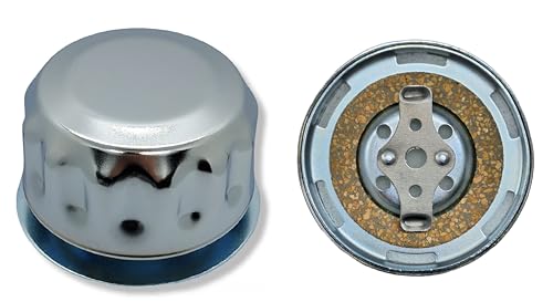 ÜREL Hydraulic Tank Breather Cap for Oil & Fuel Reservoir – Metal Filler Vent Cap (with Flange, Bayonet Lock, 304 (18/10) Grade Stainless Steel, Cork Gasket)