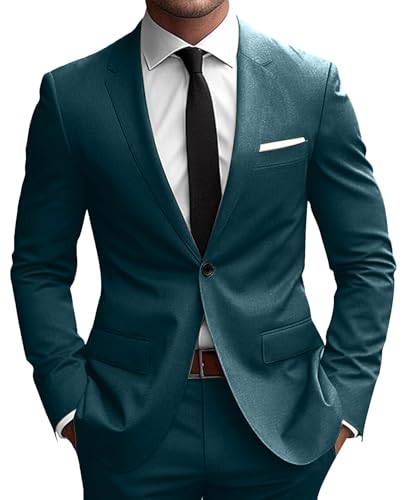 2 Piece Suit Men Slim Fit Suits for Men One Button Blazer Pants Set Tuxedo Set Formal Wedding Groom Prom Dinner Party