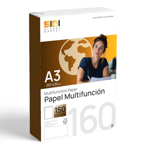 Feuilles A3 160g blanc SIDI papier ramette de 150 feuilles