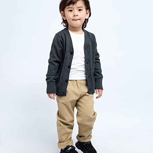 Image of Unisex Boys Girls Cardigans Sweater V-Neck Long Sleeve School Uniforms Button Knit Tops