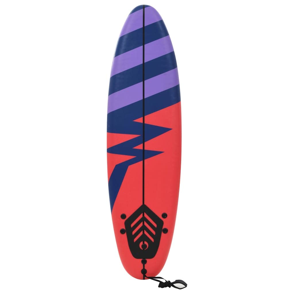 Surfboard Blau XPE-Deck EPS-Schaumstoffkern mit Thruster-Finnen und Leine, Softtop Wellenreiter Board für Anfänger mit Traktionspad, 170x46,8X