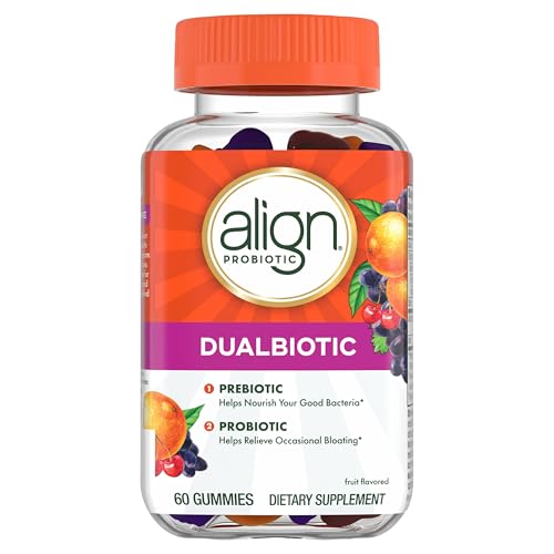 Align Dualbiotic, Prebiotics and Probiotics for Women and Men, Probiotics for Digestive Health, Prebiotics Help Nourish Good Bacteria, Natural Fruit Flavors, 60 Probiotic Gummies - image 7