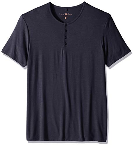 Stone Rose Men's Ultra Soft Short Sleeve Henley, Navy, L