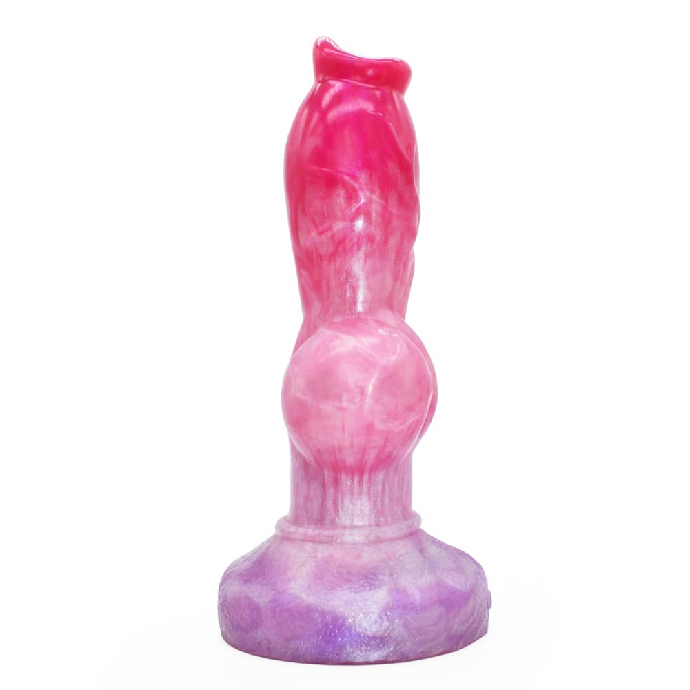 Silicone Wolf Dildo with Knot, Thick Anal Dildo Strong Suction Cup, Anal Sex Toy Plug, Fantasy G Spot Dragon Penis Adult Sex Toy for Women