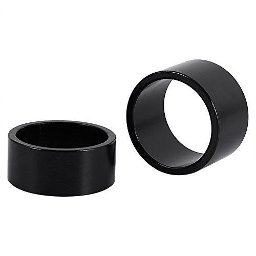 Keenso Headset Spacer, 4 Colors 4Pcs/Set 5Mm/10Mm/15Mm/20Mm Aluminum Alloy Headset Spacer Bike Front Stem Fork Washer For 28.6Mm Bicycle Front Stem Fork(Black) #TOP3