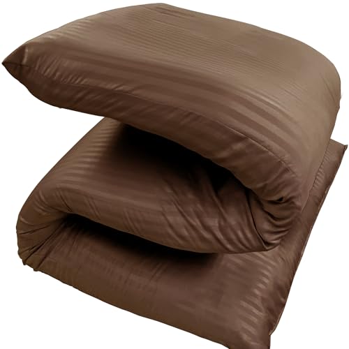 エアープレス 敷布団 シングル 日本製 ST11 厚さ 増量 3層構造 固綿入り 敷き布団 抗菌 防臭 防カビ ナノプラチナ繊維 固綿 少し 硬め 中綿 増量 敷きふとん 収納 三つ折り 折りたたみ布団 国産 (ストライプ ブラウン)