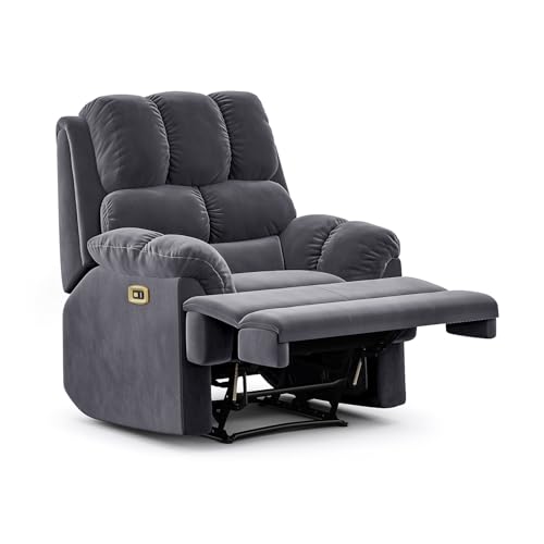 Image of Wakefit Recliner | 3 Year Warranty | Recliner Sofa 1 Seater, XpertGRID Technology, Designed for Supreme Comfort & Relaxation, Easy DIY Assembly, 145 kg Weight Capacity, Electic Virelia (Space Grey)