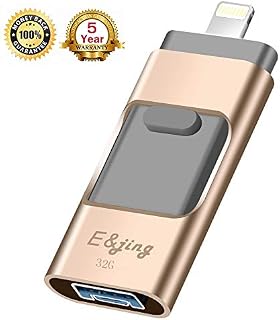 USB Flash Drive for iPhone E&jing iPhone Flash Drive (Gold 32GB)