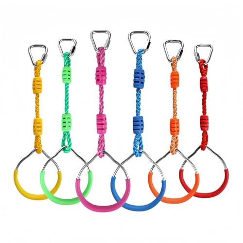 Ymeibe Ninja Rings Monkey Bars Swing Trapeze Bar Playground Swingset Rings Ninja Course for Kids Ninja...