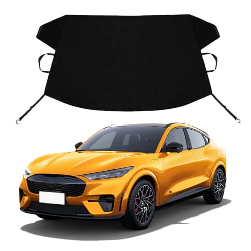 Image of Mustang Ma-ch-E Custom Windshield Cover for Ice and Snow for-d Mustang Ma-ch-E Heavy Duty 600D Oxford Fabric Windshield Protector Fit Waterproof Frost Snow Cover Winter Car Accessories