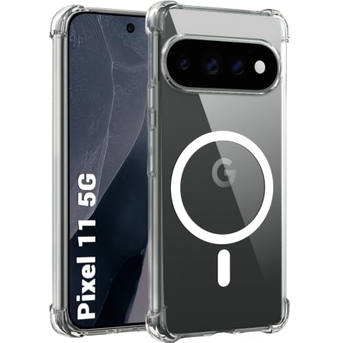 Image of TheGiftKart Shockproof Ultra-Hybrid Back Cover Case for Google Pixel 11 Compatible with MagSafe | 360 Degree Protection | Crystal Clear Hard Back Cover Case (PC & TPU, Transparent Bumper)