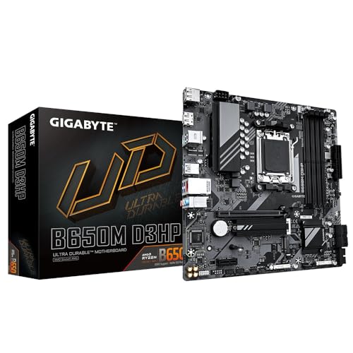 Gigabyte B650M D3HP Motherboard, Supports AMD Ryzen 7000 CPUs, 15+2+2 Phases Digital VRM, up to 7600MHz DDR5 (OC)