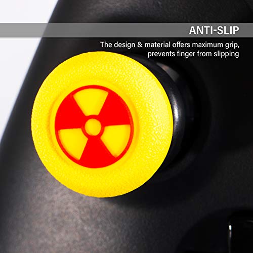 Image of Playrealm FPS Thumbstick Extender & 3D Texture Rubber Silicone Grip Cover 2 Sets for Xbox Series X /S & Xbox One Controller(Radiation Yellow)