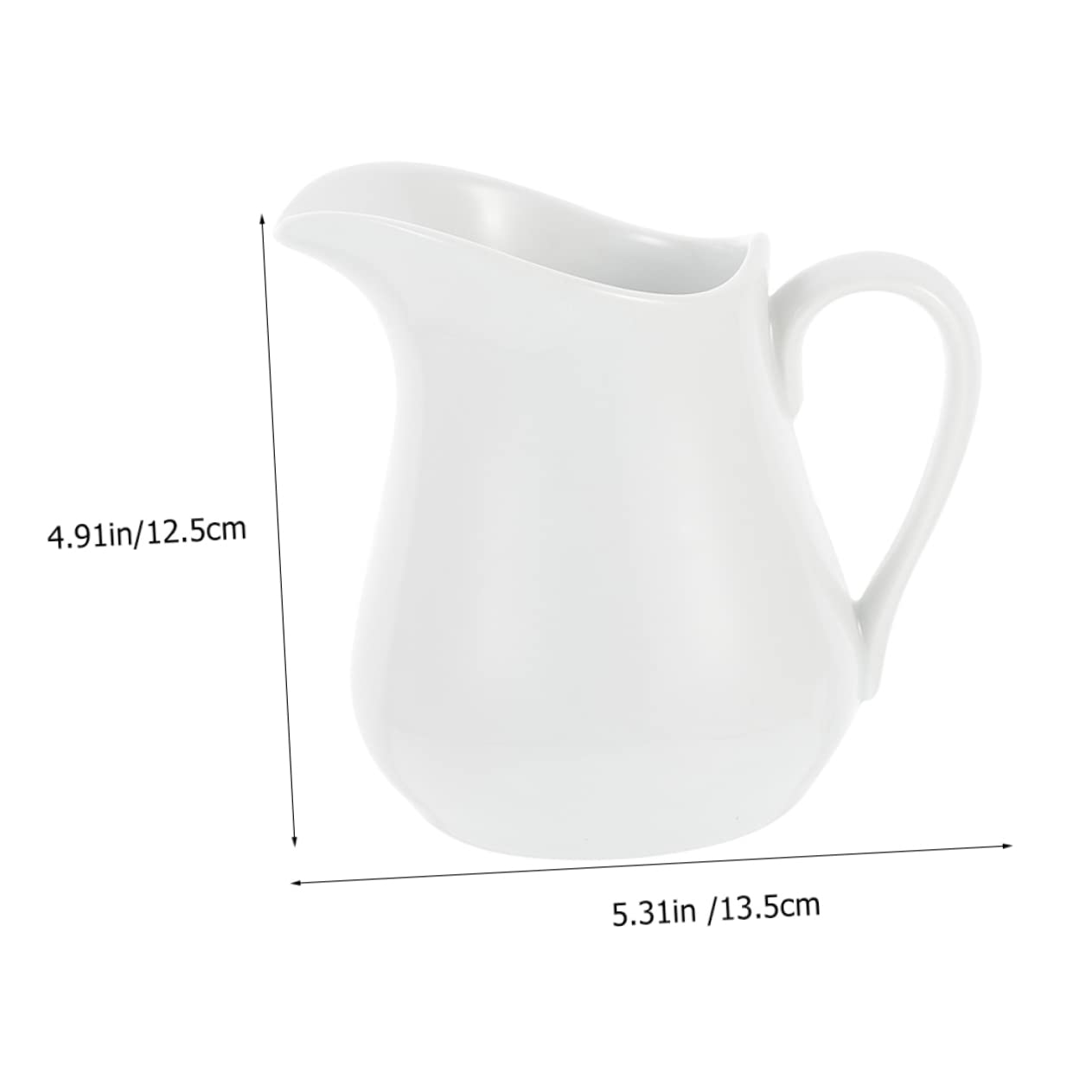 Cabilock Milk Pitcher White Porcelain Milk Frothing Pitcher Home Kitchen Sauce Container