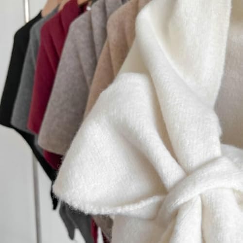 Murou Scarf Shawl Wraps,Curetoaway Women's Solid Color Pashmina Cashmere Knitted Cardigan Wool Cashmere Fleece Shawl4