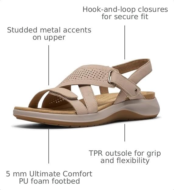 Clarks Womens Maelynn Gem Sand Nubuck 7.5 Medium - image 3
