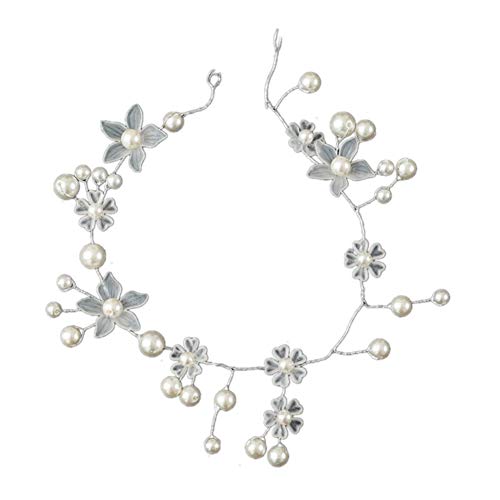Lanceasy Novia Cinta de Cabeza Adornos de Flor Dulce Perlas de imitación Hecha a Mano de la Boda del Tocado