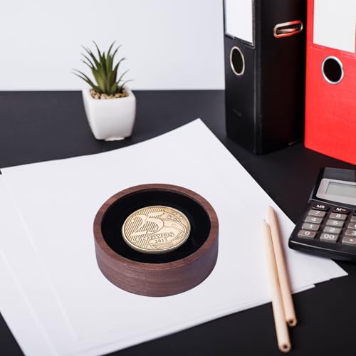 Caja exhibidora de monedas de madera 45mm sin tapa miniatura 5