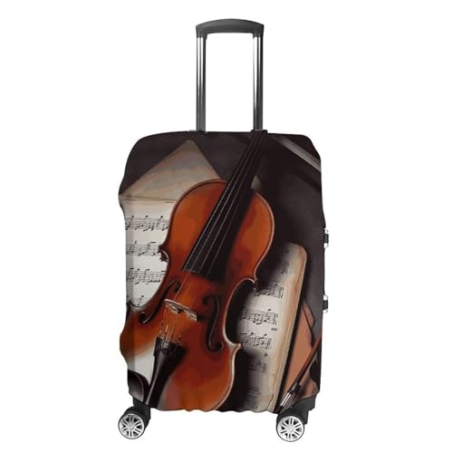 Carry on Luggage Cover Violin Sheet Music Suitcase Covers for Luggages Tsa Approved Travel Luggage Sleeve Protector Elastic Suitcase Protector Anti-Scratch Washable Fits 19-30 Inch Case -S