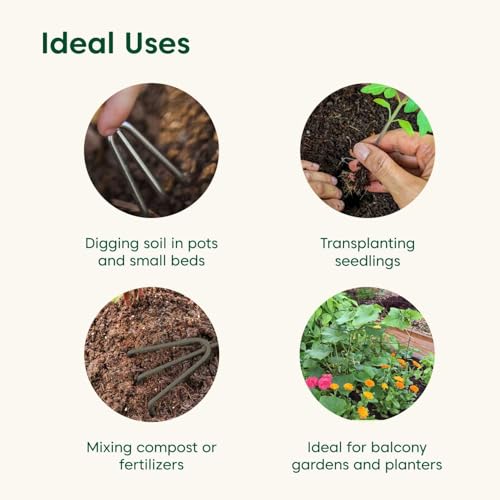 Image of Kyari Hand Cultivator for Gardening | 3-Prong Garden Tool with Handle | Easy-to-Use Tool for Loosening Soil, Removing Weeds & Mixing Fertilizer