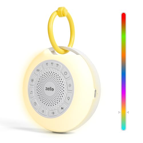 Image of Zello | Portable Pro Max White Noise Machine | 30 Sounds | 55+ Hours Battery Life | 7 Colour Night Light | Child Lock | Sleep Timer | USB Rechargeable | Baby Sleep Aid | Sleep Sound Machine