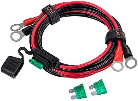 [UL Listed] YCIND 3/8" Eyelet Terminal Battery Boost Cable Heavy-Duty 30A Fuse 12V/24V 12AWG Cord 10Ft