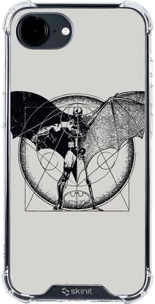 Skinit Clear Phone Case Compatible with iPhone 16e - Officially Licensed DC Comics Batman On City with Moon Art Design
